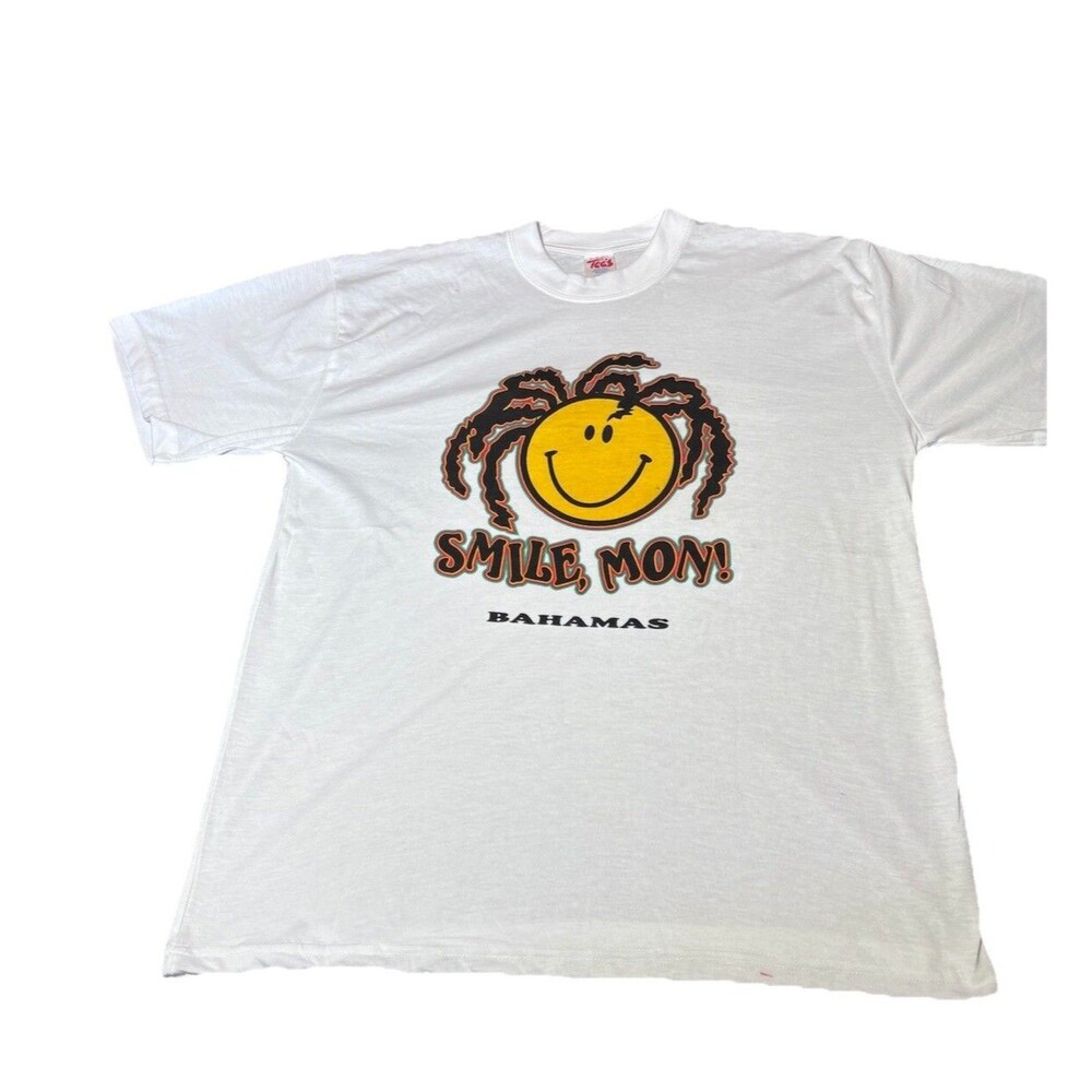 Vintage Bahamas Caribbean Rastafarian Smile Mon Dread Head Smile Face Shirt XXL
